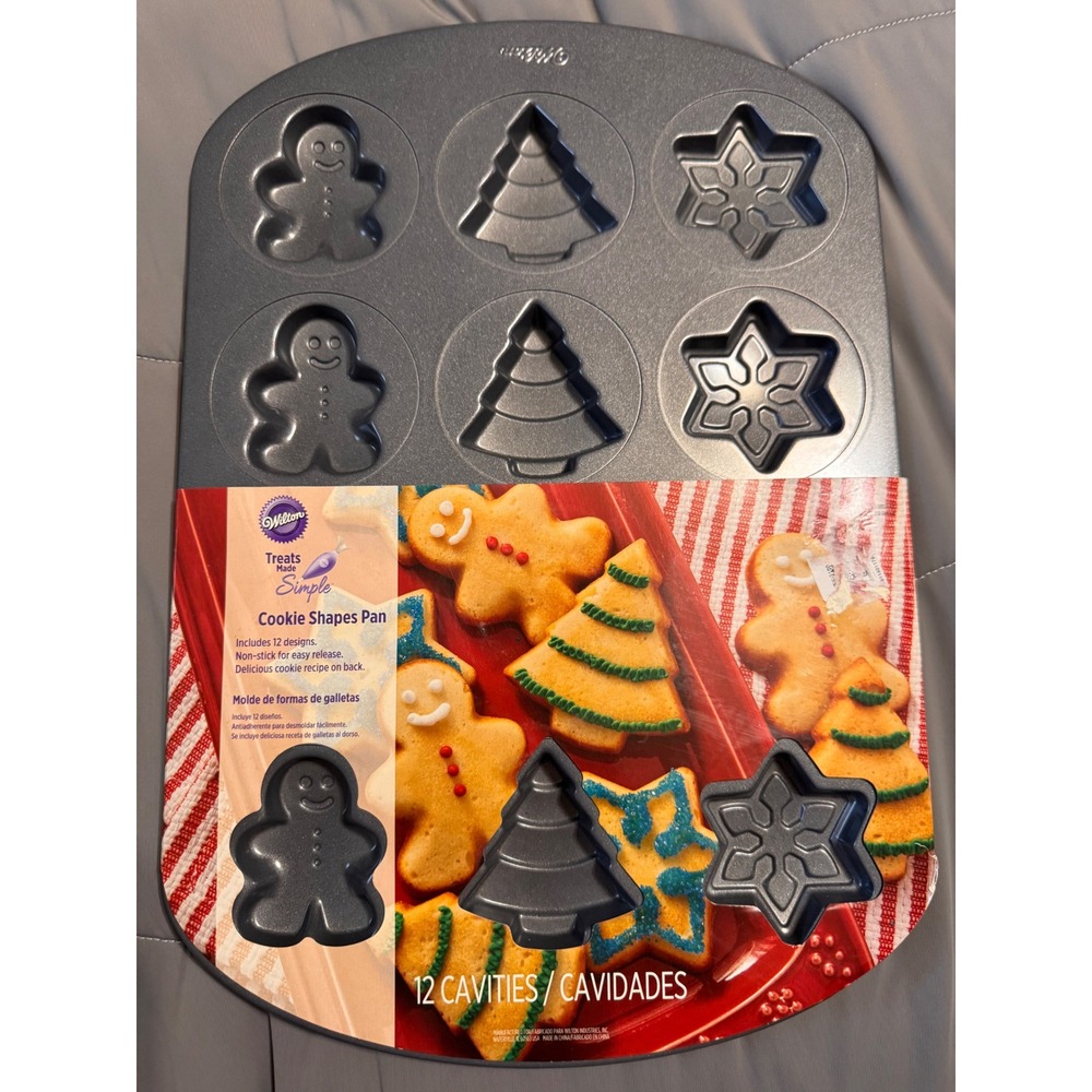 Wilton Treats Made Simple Holiday Cookie Shp Pan 12 Cavity Non-Stick 2105-5081